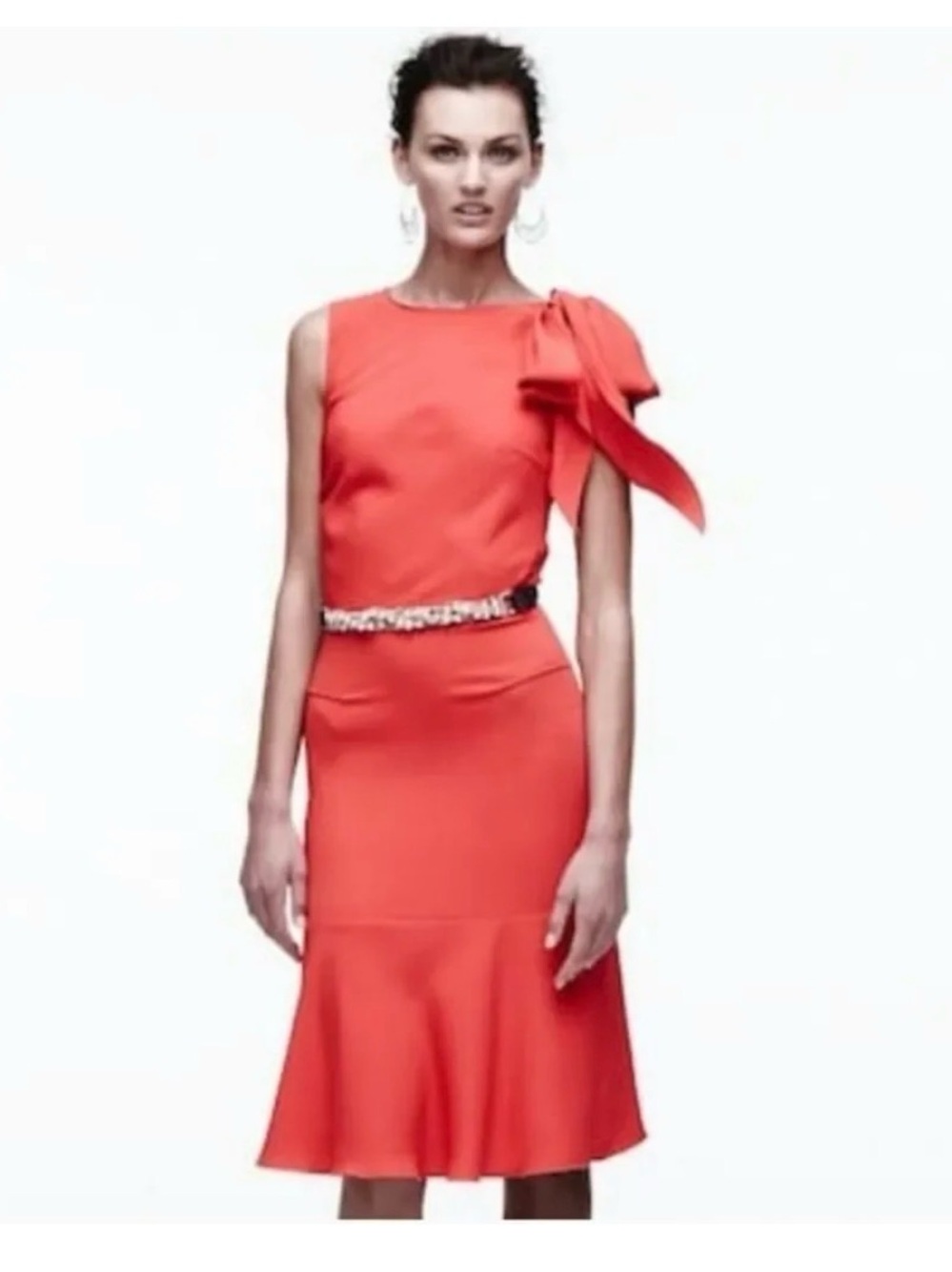 The Limited Red One-Shoulder Dress with Side Bow